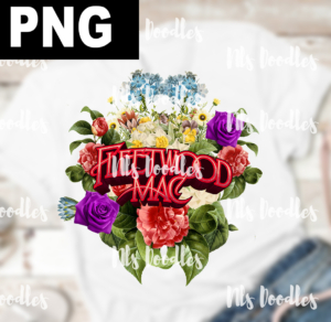fleetwood mac-floral-png for sublimation