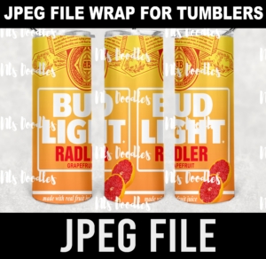 bud light radler beer label for tumbler straight and Tapered -PNG DIGITAL DOWNLOAD for sublimation or screens