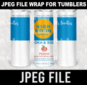 high noon vodak and soda peach label for tumbler-jpegDIGITAL DOWNLOAD for sublimation or screens