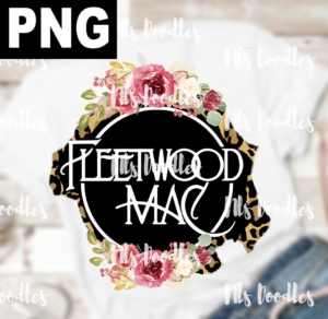 fleetwood mac-floral-leopard-PNG DIGITAL DOWNLOAD for sublimation or screens