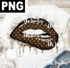 dripping lips lv-PNG DIGITAL DOWNLOAD for sublimation or screens