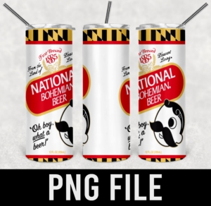 National bohemian beer label for tumbler-PNG DIGITAL DOWNLOAD for sublimation or screens