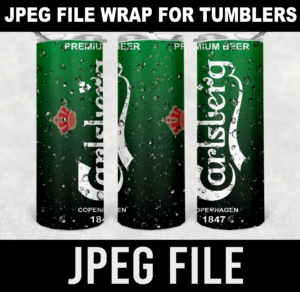 Carlsberg beer label for tumbler-jpeg DIGITAL DOWNLOAD for sublimation or screens