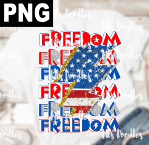 Freedom freedom bolt us flag-glitter-PNG DIGITAL DOWNLOAD for sublimation or screens