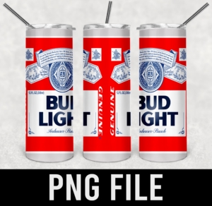 Bud light red version-PNG DIGITAL DOWNLOAD for sublimation or screens