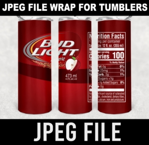 bud light apple Label -jpeg DIGITAL DOWNLOAD for sublimation or screens