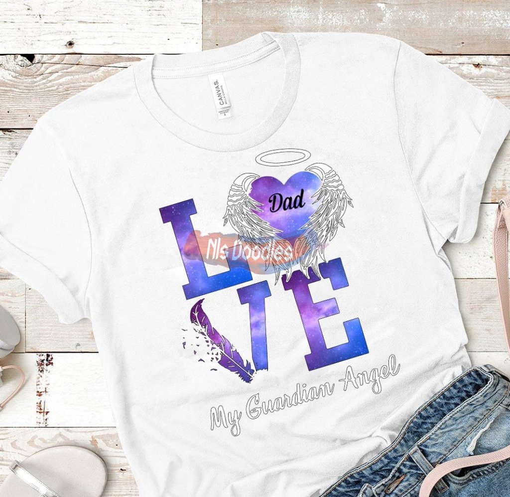 Dad My Guardian Angel-Love-Png Digital Download For Sublimation Or Screens