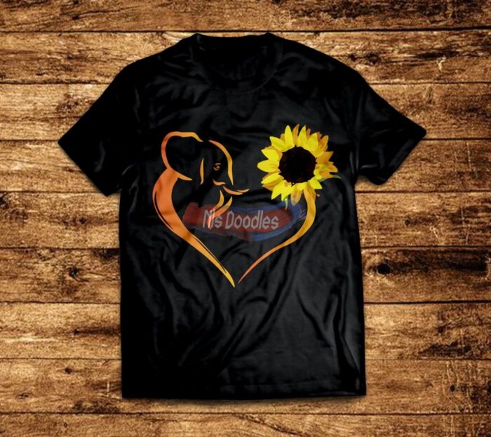 Elephant Love Sunflower Design