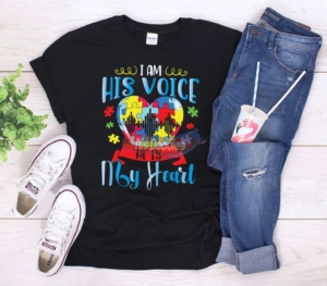 I Am His Voice He Is My Heart-Autism-Png Digital Download For Sublimation Or Screens Design