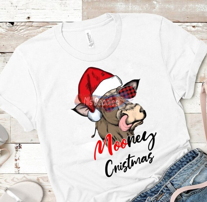 Morrey Christmas Cow-Png Digital Download For Sublimation Or Screens Design