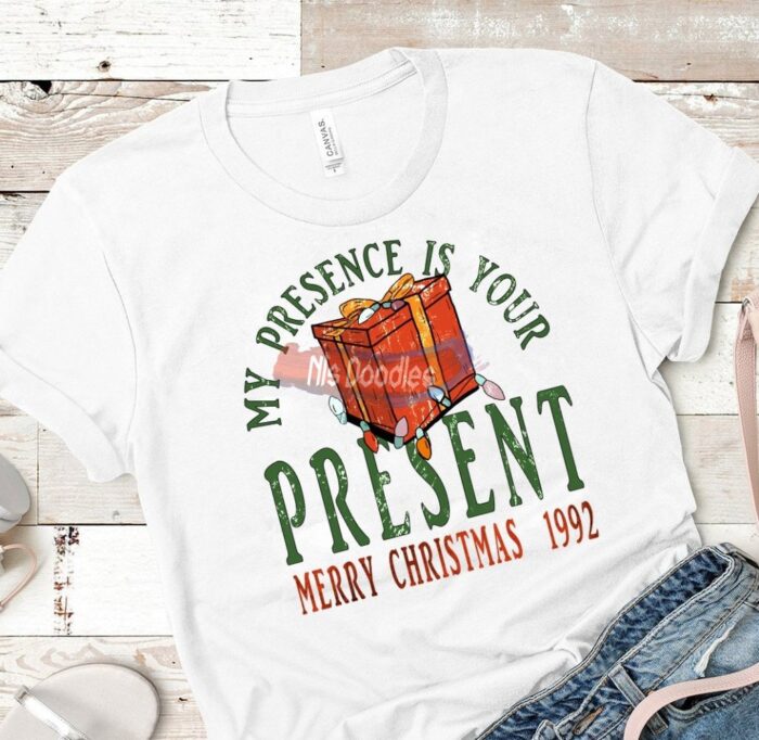 My Presence Is Your Present Merrt Christmas 1992Png Digital Download For Sublimation Or Screens