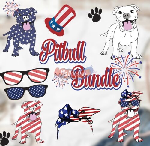 Pitbull Dogs Bundle 4Th Design