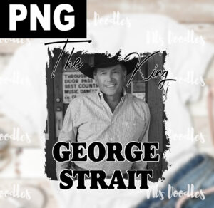 the king-george strait-black and white-png  DIGITAL DOWNLOAD for sublimation or screens