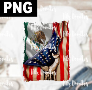 distressed us and mexican flag-PNG DIGITAL DOWNLOAD for sublimation