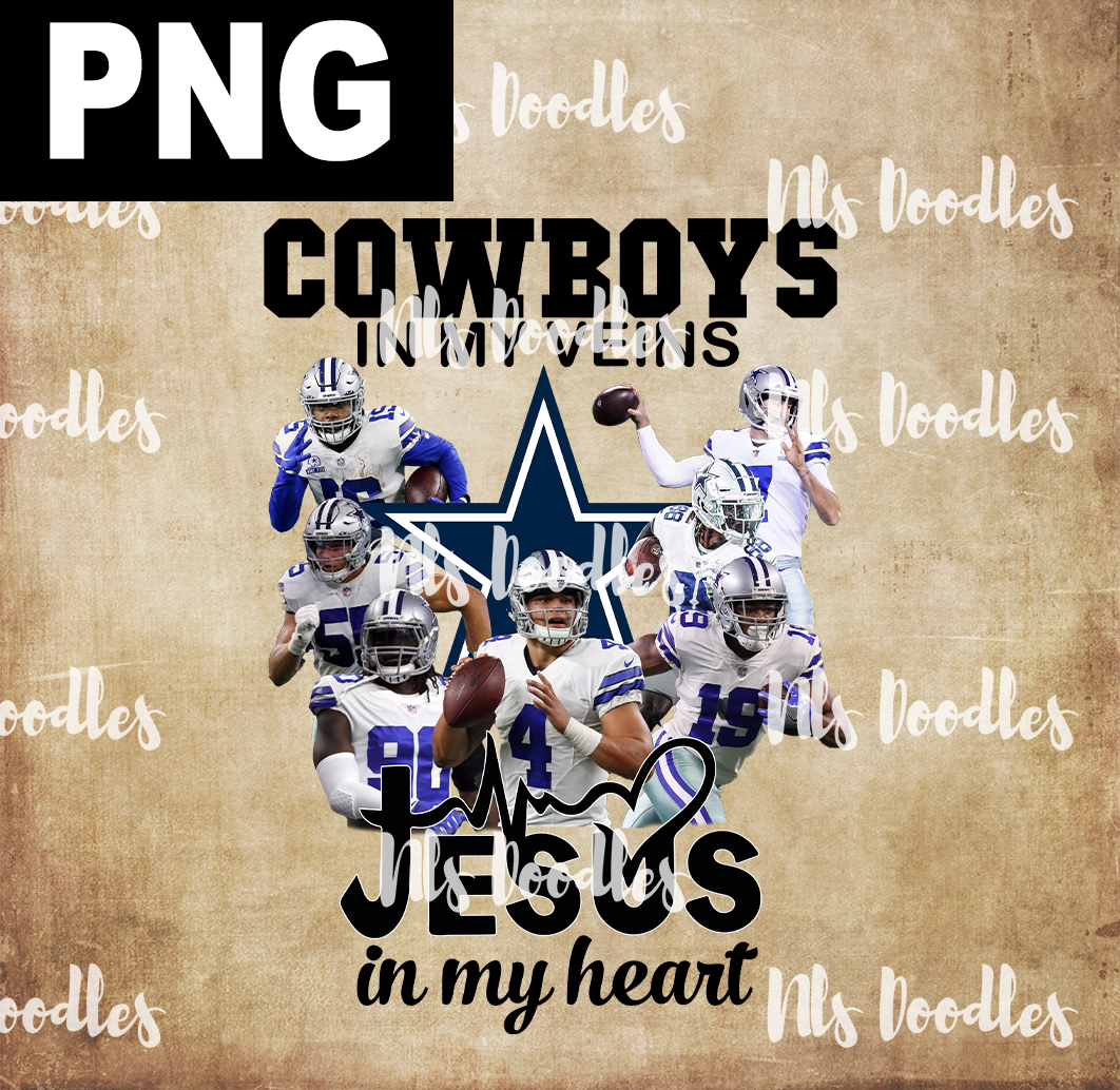 Funny Dallas Cowboys in my veins Jesus in my heart signatures