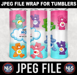 just a mom cares a lot for her bears-20oz tumbler-jpeg- DIGITAL DOWNLOAD for sublimation and waterslide