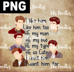 New Kids On The Block-NKOTB-i like him-PNG DIGITAL DOWNLOAD for sublimation or screens (Copy)