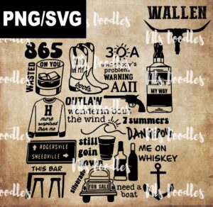 wallen-cow skull-Collage album-SVG/PNG DIGITAL DOWNLOAD for sublimation or screens