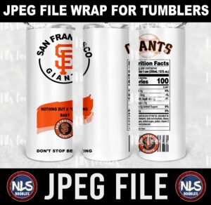san francisco giants -white claw inspired-20oz tumbler-jpeg- DIGITAL DOWNLOAD for sublimation and waterslide
