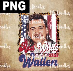 red white wallen-leopard 4th-PNG DIGITAL DOWNLOAD for sublimation or screens