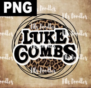 luke combs- round leopard-PNG DIGITAL DOWNLOAD for sublimation or screens