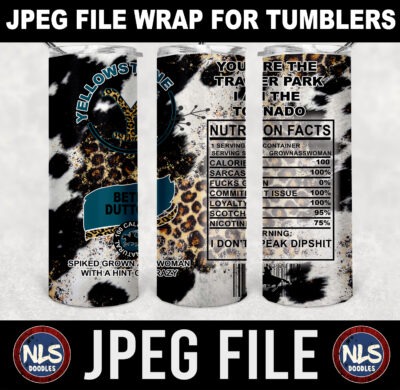 yellowstone beth dutton blue version labe cowhide-20oz tumbler -jpeg- DIGITAL DOWNLOAD for sublimation and waterslide