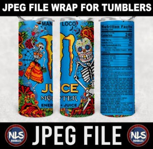 Juice Monster Mango Loco-20oz tumbler wrap-jpeg- DIGITAL DOWNLOAD for sublimation and waterslide