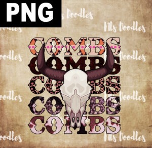 combs cow skull western prints -PNG DIGITAL DOWNLOAD for sublimation or screens