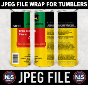 jhon deere brake parts cleaner label for tumbler-jpeg  DIGITAL DOWNLOAD for sublimation or screens