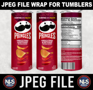 Pringles French Fries & Ketchup Potatonutrition-20oz tumbler wrap-jpeg- DIGITAL DOWNLOAD for sublimation and waterslide