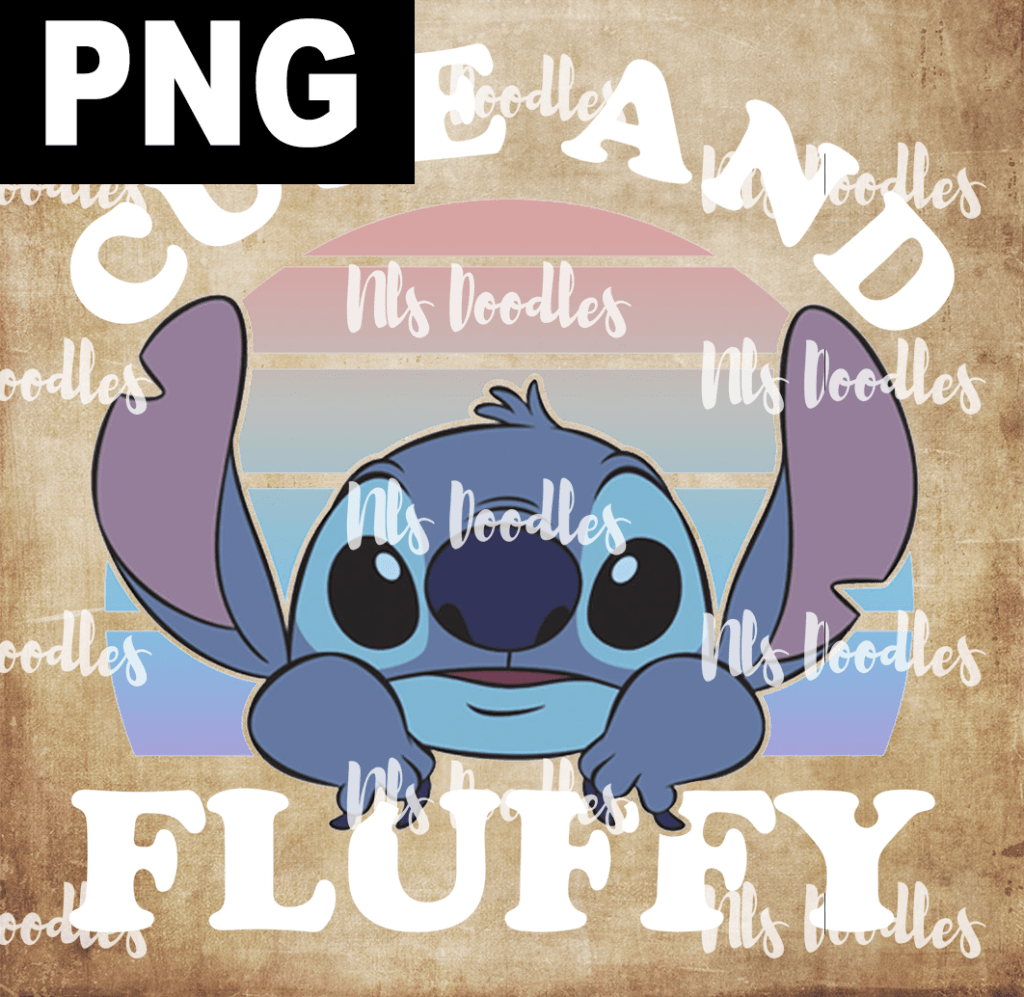 cute and fluffy stitch PNG File DIGITAL DOWNLOAD for sublimation or screens