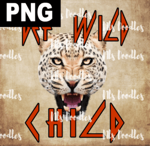 def wild child leopard PNG File DIGITAL DOWNLOAD for sublimation or screens