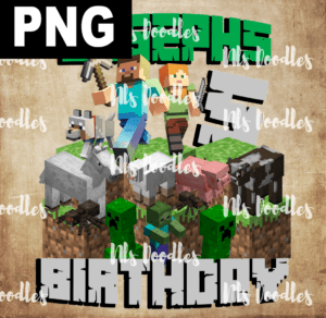minecraft birthday boy costum age PNG File DIGITAL DOWNLOAD for sublimation or screens