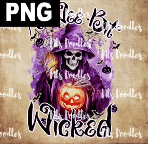 a wee bit wicked purple witch skull-PNG File DIGITAL DOWNLOAD for sublimation or screens