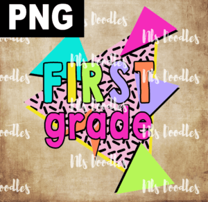 first grade retro-PNG File DIGITAL DOWNLOAD for sublimation or screens
