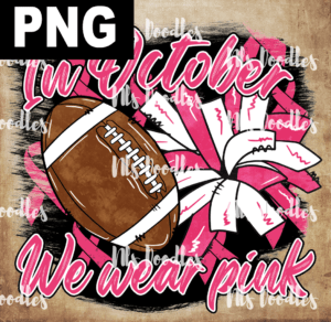 in october we wear pink hand-PNG File DIGITAL DOWNLOAD for sublimation or screens