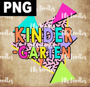 kindergaren retro-PNG File DIGITAL DOWNLOAD for sublimation or screens