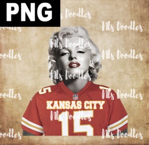 marilyn monroe-kansas city chiefs 15-PNG File DIGITAL DOWNLOAD for sublimation or screens