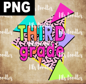 third grade retro-PNG File DIGITAL DOWNLOAD for sublimation or screens