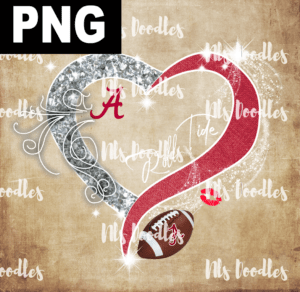 alabama crimson tide heart glitter-PNG DIGITAL DOWNLOAD for sublimation or screens