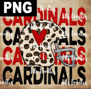 cardinals football leopard helmet-PNG DIGITAL DOWNLOAD for sublimation or screens