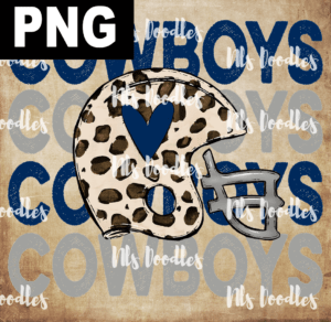 cowboys football leopard helmet-PNG DIGITAL DOWNLOAD for sublimation or screens