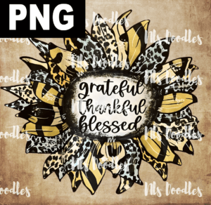 grateful thankful blessed sunflower-PNG DIGITAL DOWNLOAD for sublimation or screens