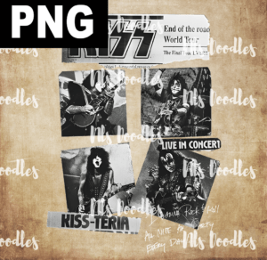 kiss band black and white end of the road tour-PNG DIGITAL DOWNLOAD for sublimation or screens