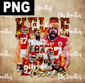 Travis Kelce-chiefs player 87-fire version -PNG File DIGITAL DOWNLOAD for sublimation or screens