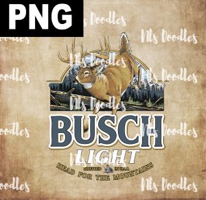 Busch Light Deer Label- vintage deer made in usa -PNG File DIGITAL DOWNLOAD for sublimation or screens