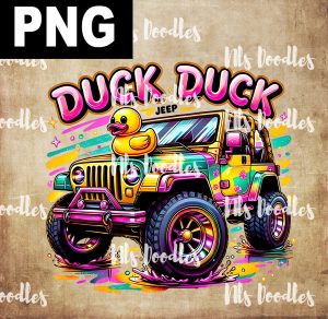 duck duck jeep-colorful -PNG File DIGITAL DOWNLOAD for sublimation or screens