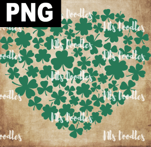 CLOVER X HEART  PNG DIGITAL DOWNLOAD for sublimation or screens