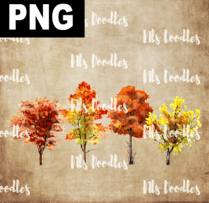 FALL TREES  PNG DIGITAL DOWNLOAD for sublimation or screens