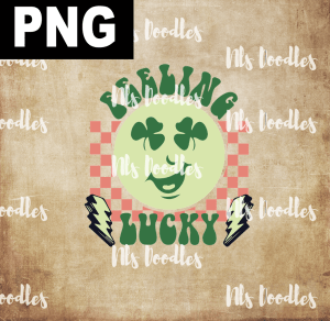 FEELING LUCKY SMILEY  PNG DIGITAL DOWNLOAD for sublimation or screens